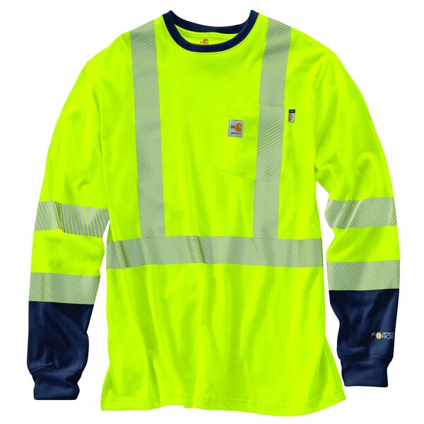 Carhartt Men's FR High Vis LS T Shirt Class 3 S REG Long Sleeve Loose Brite Lime TK2905-FRM / 102905-323SREG - main